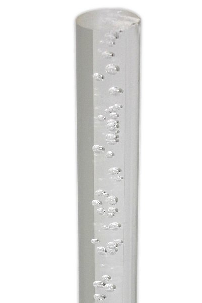 Rundstab aus glasklarem Acrylglas mit einschlossenen Luftblasen 1000mm