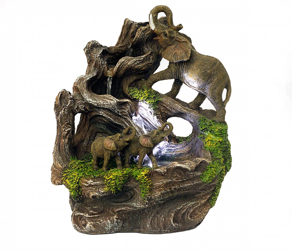 LOFAMI Zimmerbrunnen Elefant-Innenbrunnen-Tischplattenfeng Shui Kugel LED beleuchtet Inneneinrichtung-B/üro-ge/öffnete Tischplatteneinrichtungsgegenst/ände Zimmerbrunnen