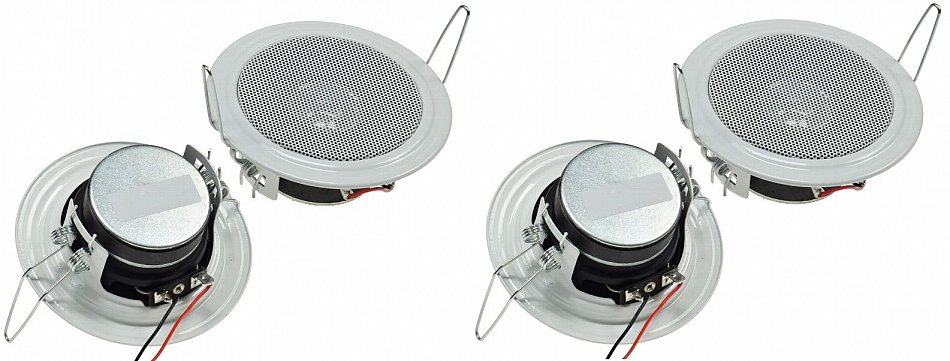 4 x Einbaulautsprecher Decken Lautsprecher weiß Ø 106mm 45 Watt 8 Ohm