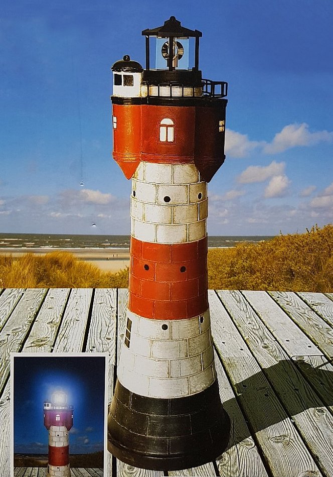 Solar Leuchtturm Roter Sand Hohe 78cm Mit Led Gartendeko Turm Neu Ebay