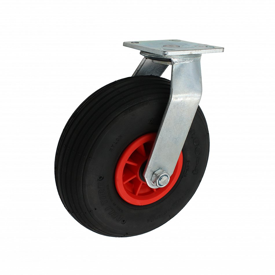 Transportrollen 230mm Luftbereift - 2x Lenkrollen + 2x Bockrollen Set 130kg Pro Rolle