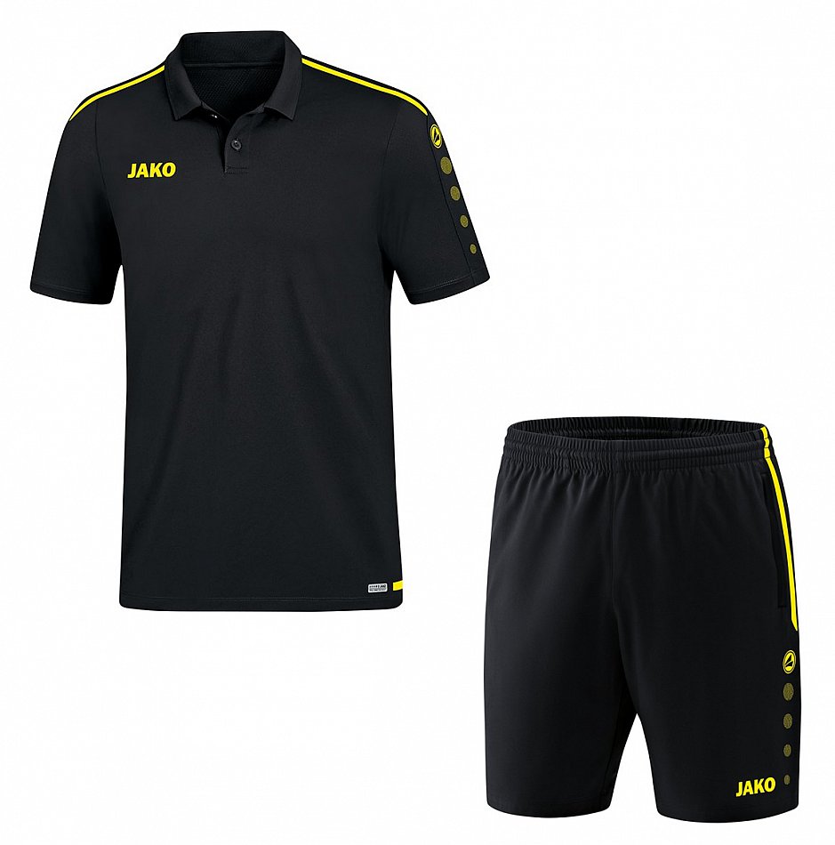 Shorts S M L XL XXL 3XL 4XL schwarz/gelb JAKO Herren Trainingsset Polo-Shirt