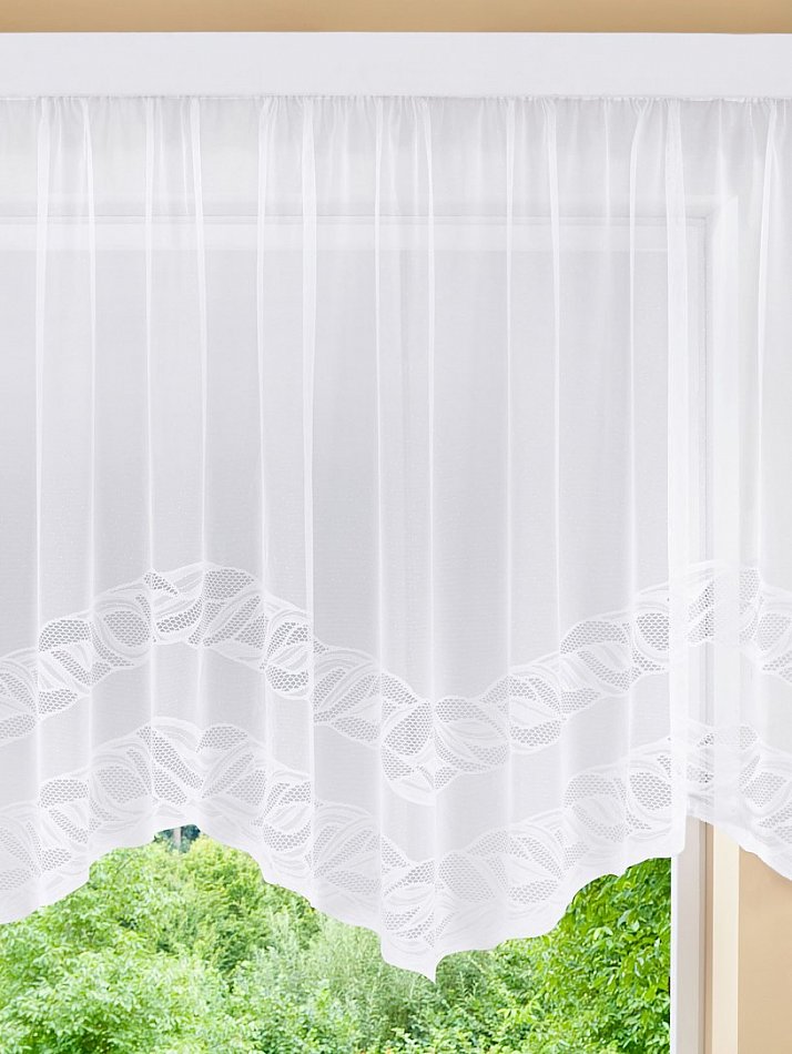 Loenie Fertiggardinen Blumenfenster Bogengardinen Automatikfaltenband 1:3