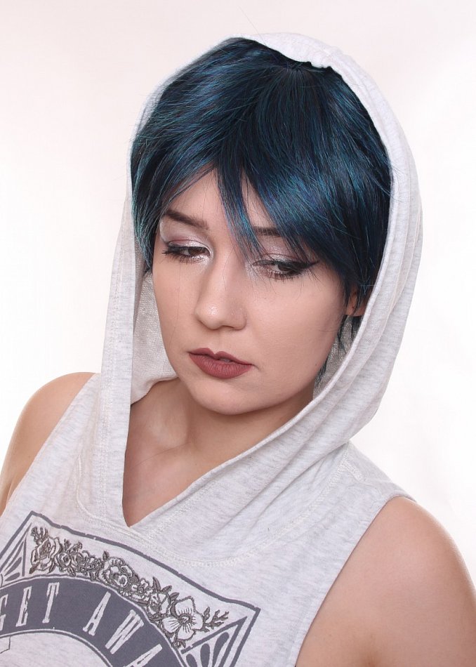 Prettyland C389 Verde Pavone Parrucca Corta Capelli Pixie Selvaggio Tutti Giorni Donna /& Uomo