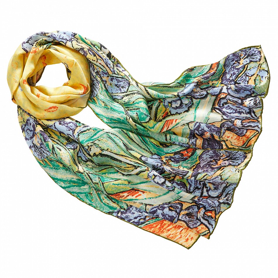 160cm langer bunter Seiden-Schal Tuch van Gogh Claude Monet Malerei Kunstdrucke