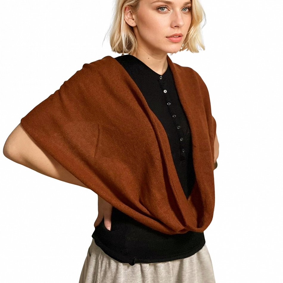 XL Unisex Kaschmir-Wolle Unisex Loop Schal Cashmere Strick Winter Schlauch-Schal - Bild 3 von 13
