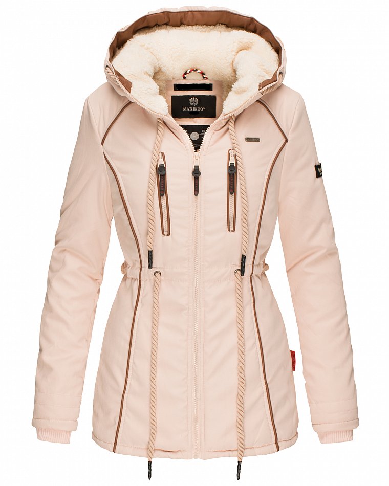 Marikoo Damen Winter Stepp Jacke Kurz Mantel Parka Kapuze Outdoor Maiglöckchen