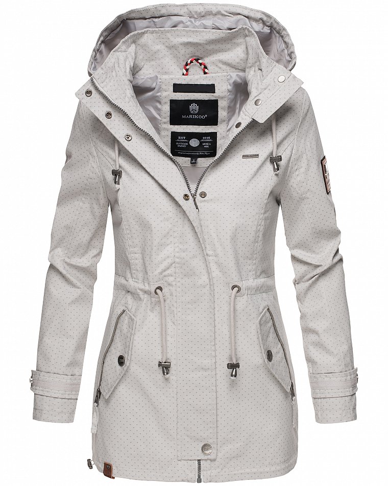 Marikoo Damen Jacke Frühling Übergangsjacke Print Parka ...