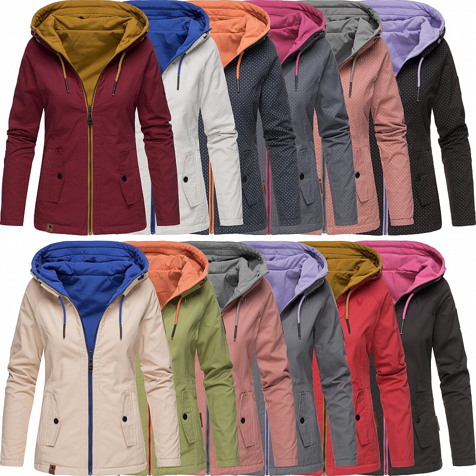 Marikoo Women's Reversible Softshell Jacket - 2-in-1 Cotton & Waterproof, Hooded