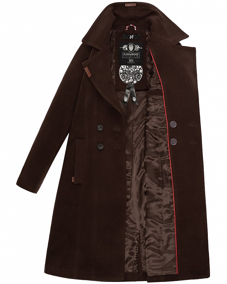 Navahoo Damen Winter Jacke Mantel Business Trenchcoat Wintermantel