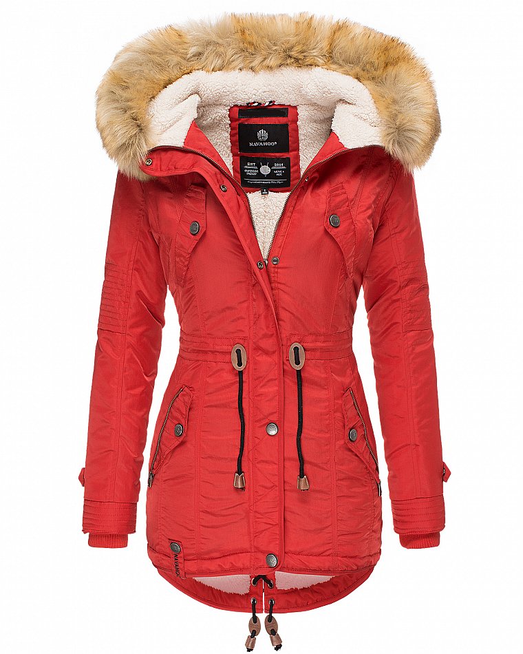 Winterjacken Damen Parka Winter Rot Winter Jacke Attentif Parka