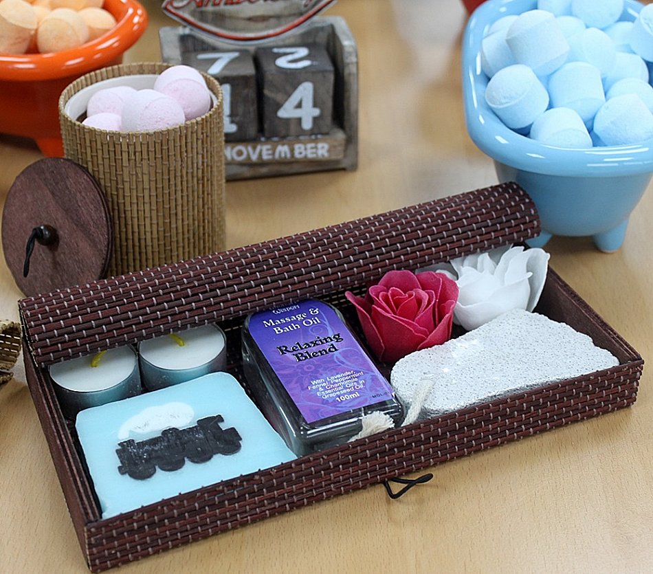 Bamboo Box Blue approx 24x12x3 cm Travel Jewellery Pouch Gift Box