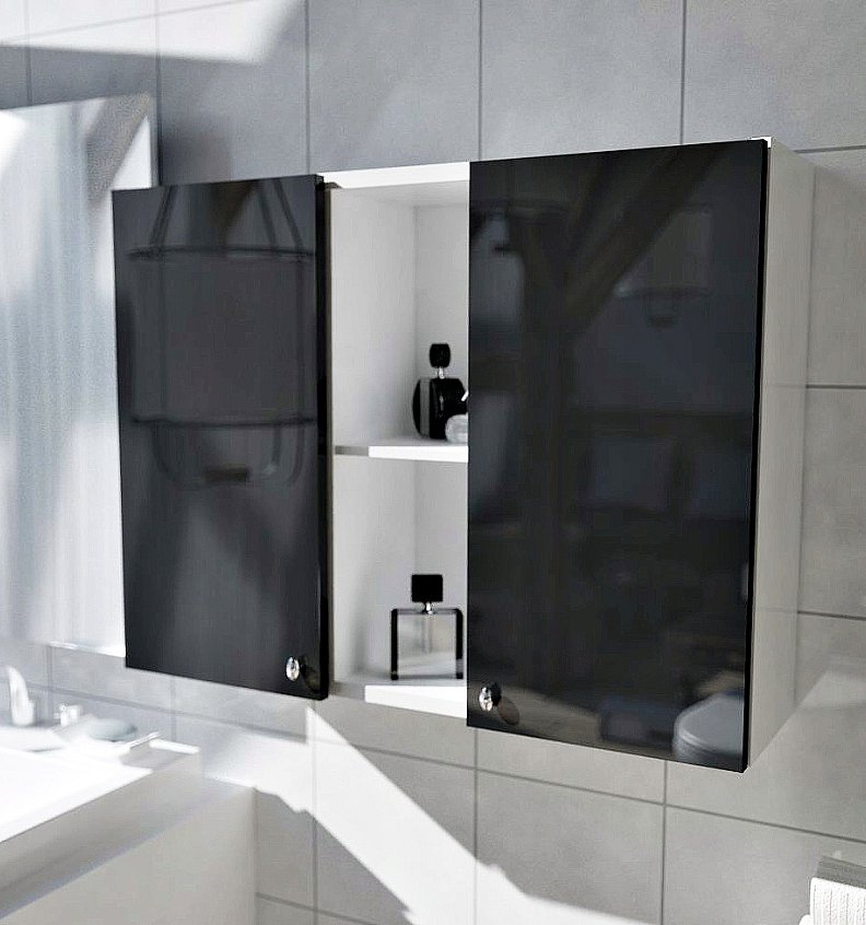 Badschrank Badmöbel Badezimmer Hängeschrank Schrank Hänger HOCHGLANZ