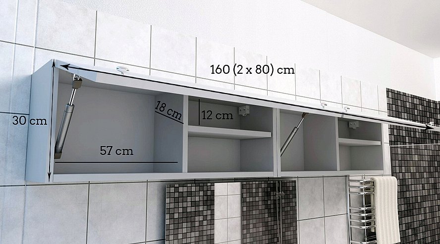 Badschrank Badmöbel Badezimmer Hängeschrank Schrank HOCHGLANZ 80/120