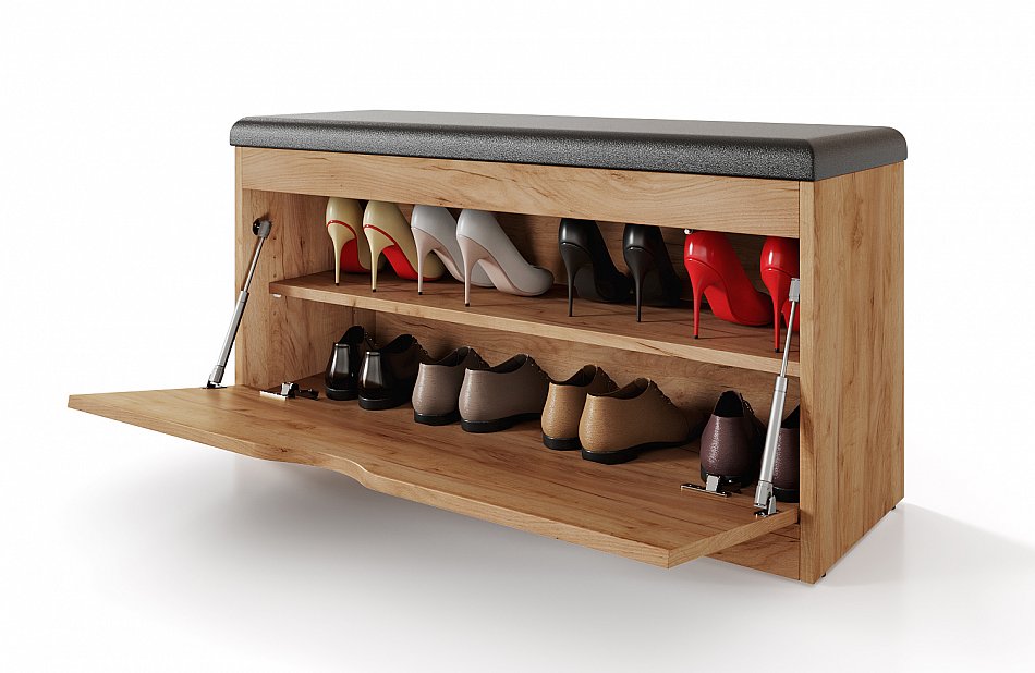 Schuhschrank mit Sitzfläche 100x53x35 cm Schuhbank Sitzkommode Weiß