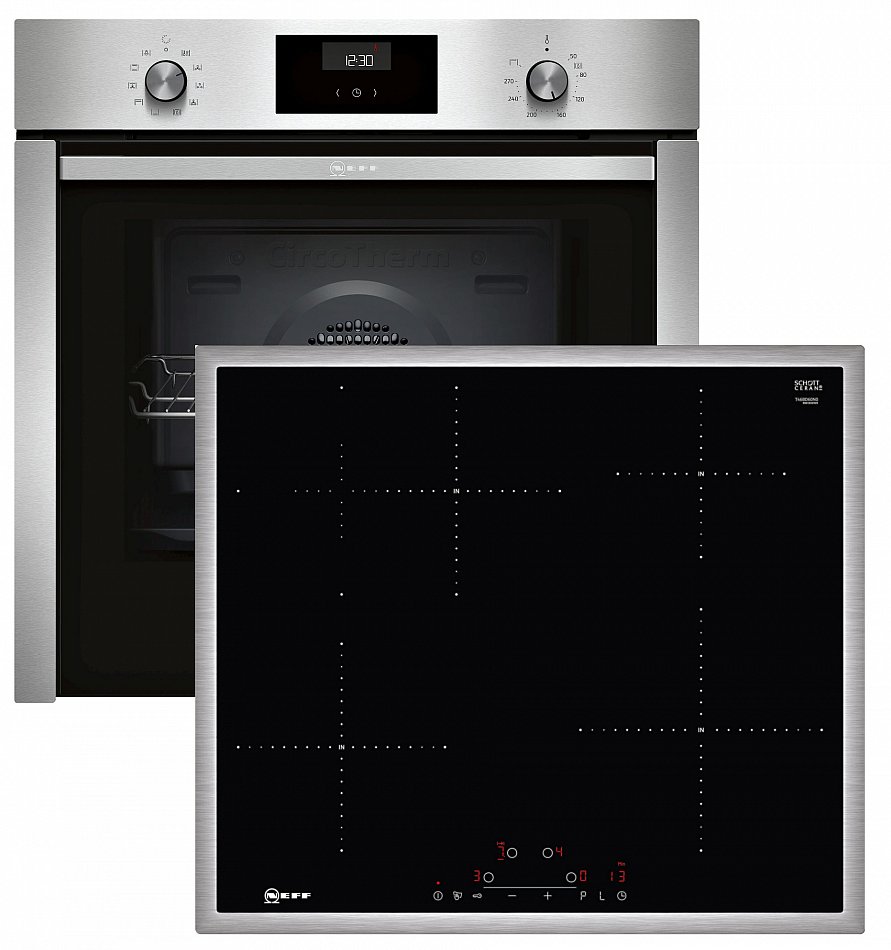 NEFF XB46HIDE Herdset Induktion Einbau , easyClean versenkbare Tür