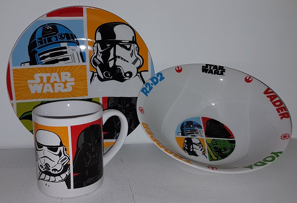 Geschirrset Set Frühstücksset p:os 24660 F181 Star Wars Porzellan-set 3tlg