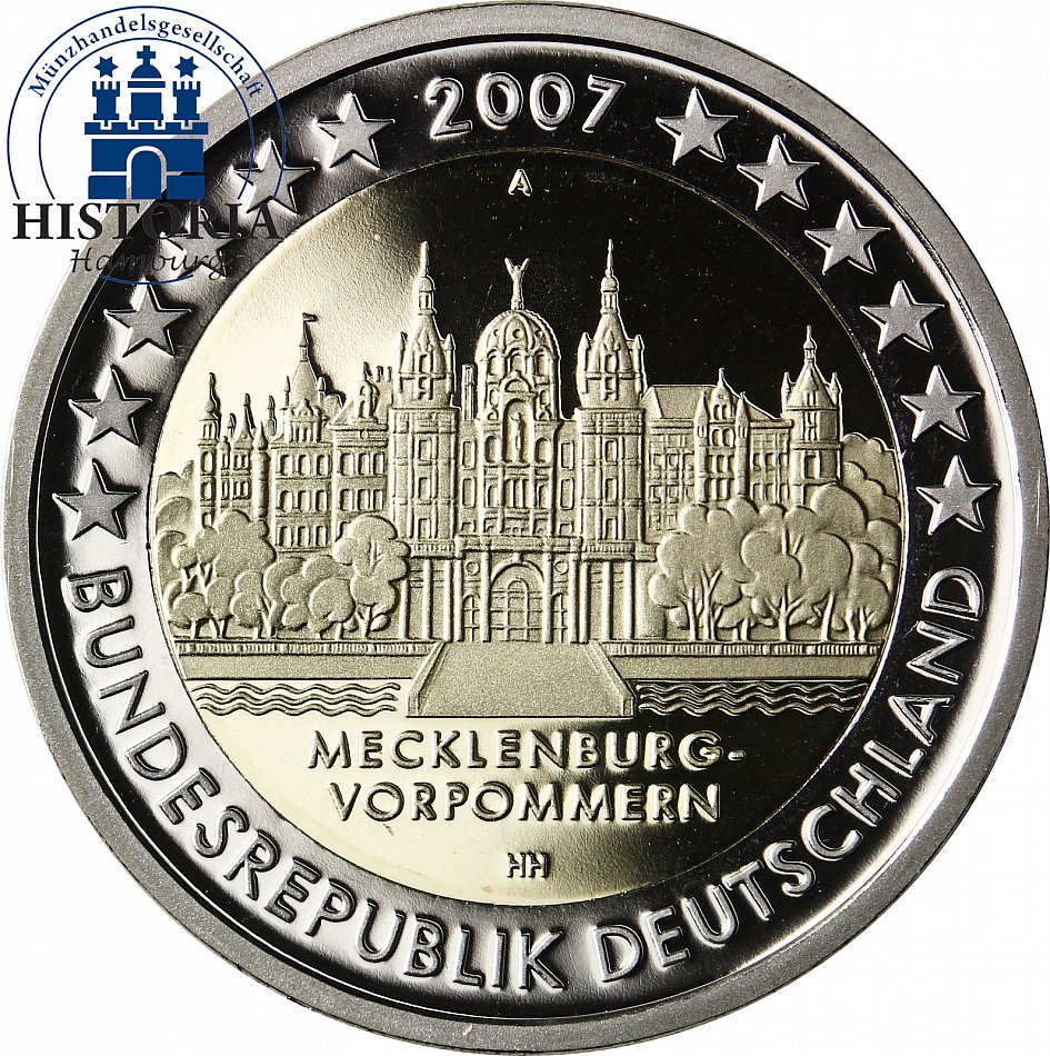 2 Euro Münze Mecklenburg Vorpommern 2007 Deutschland Schweriner Schloss 2 Euro Spiegelglanz-Gedenkmünze 2007 | eBay