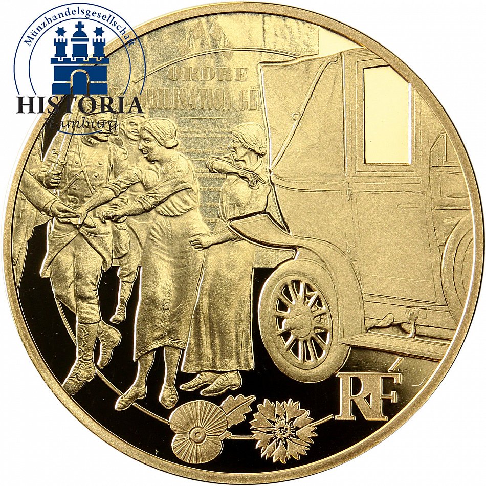 Frankreich 50 Euro 14 Goldmunze I Weltkrieg Mit Dem Taxi An Die Front Ebay