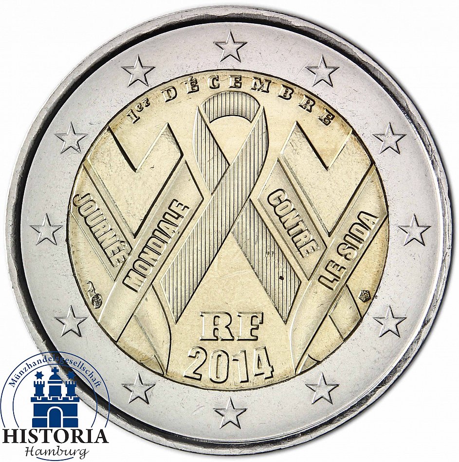 Francia da 2 EURO Mondiale AIDS
