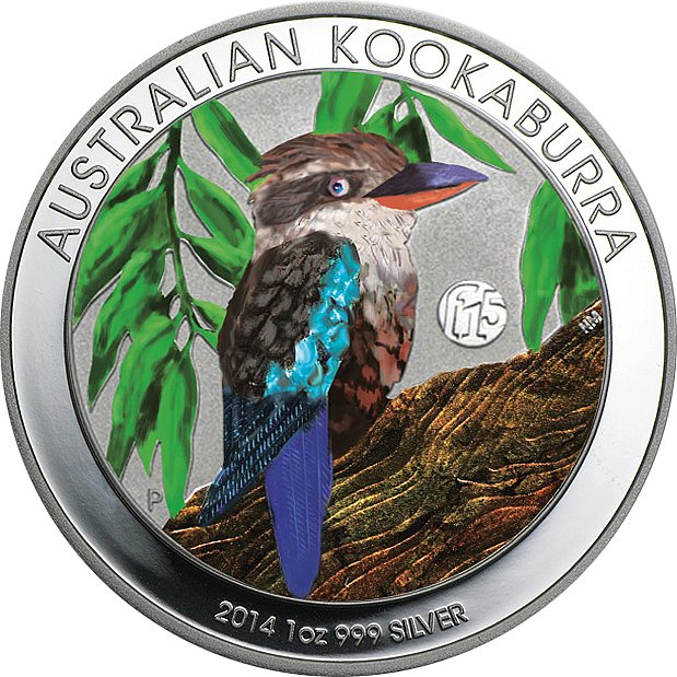 1 Oz Australien Kookaburra 2014 Silbermünze F15 Münze Silber in Farbe ...