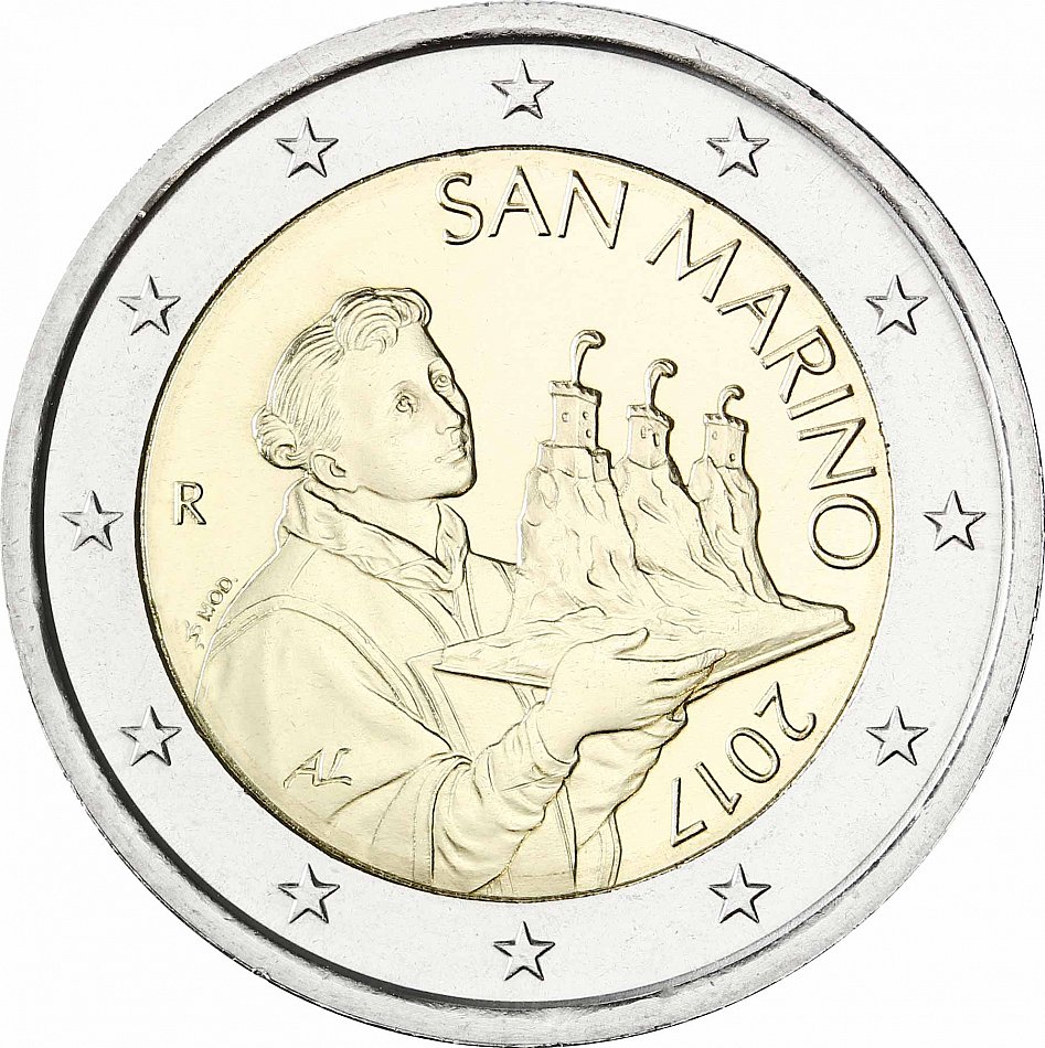 San Marino 2 Euro 2017 El Santo Marinus Moneda Prägefrisch Ebay