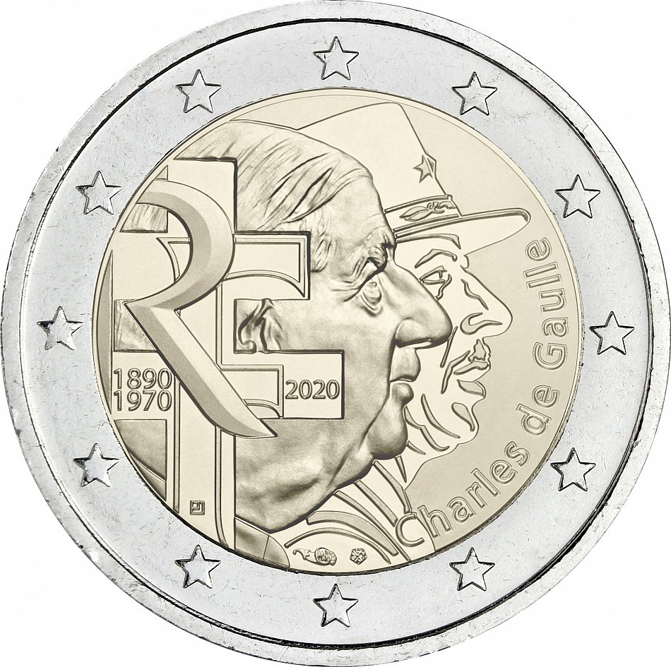 piece 2 euro charles de gaulle valeur