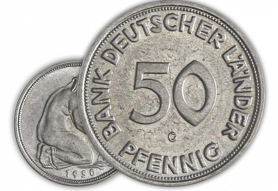 BDL Deutschland 50 Pfennig Bank Deutscher Länder 1950 bfr ...