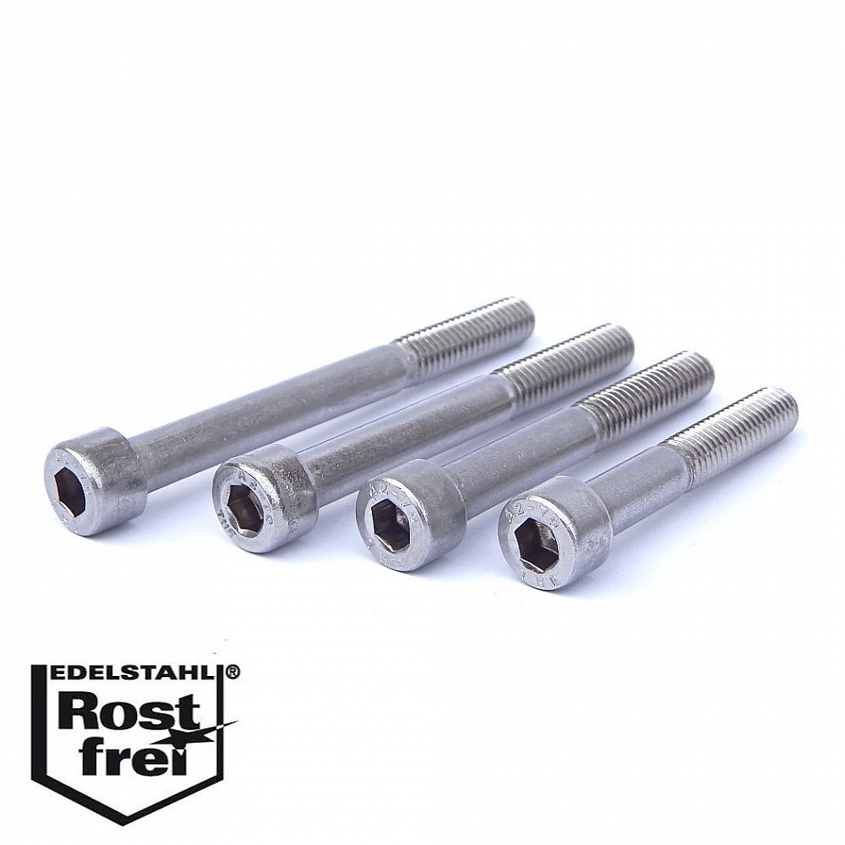 Edelstahl Zylinder-Schraube rostfrei V2A M4-mm stark 40-mm Schrauben-L/änge 25 St/ück 20-mm Teil-Gewinde Innensechskant M4x40