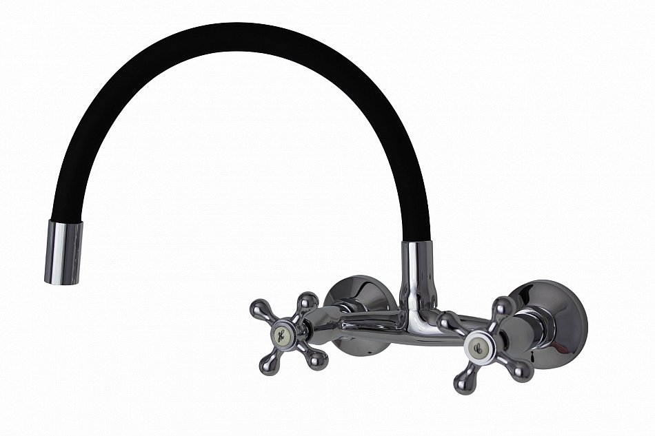 Wandarmatur Retro Küchenarmatur Flexibel Auslauf Spültischarmatur Chrom