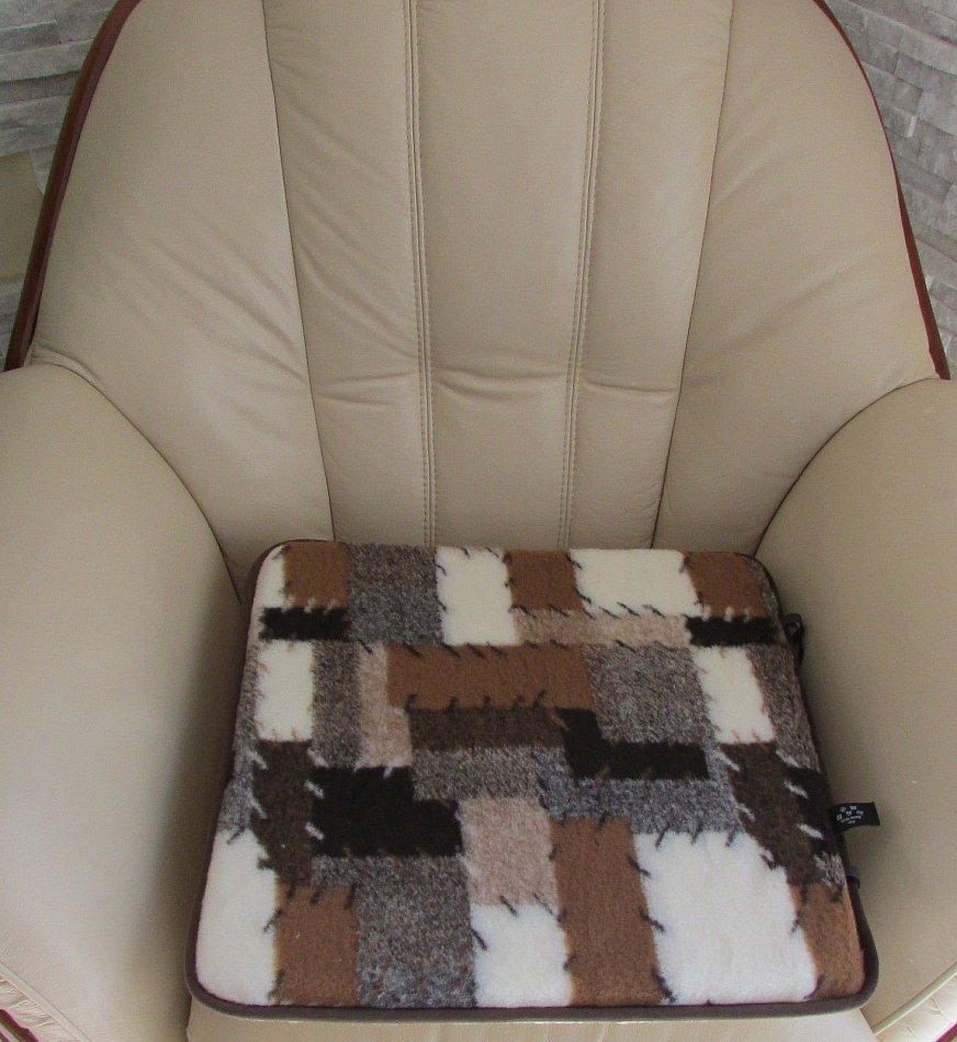 Stuhlkissen/" New Karo/" Sitzkissen 4 St.-100 /% Merino Wolle Autositzkissen