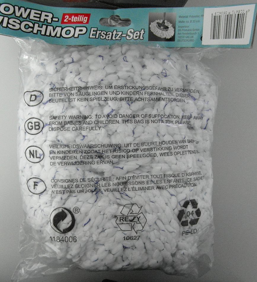 Power Wischmopp 2er Ersatz Set antibakterielle Fasern Neu