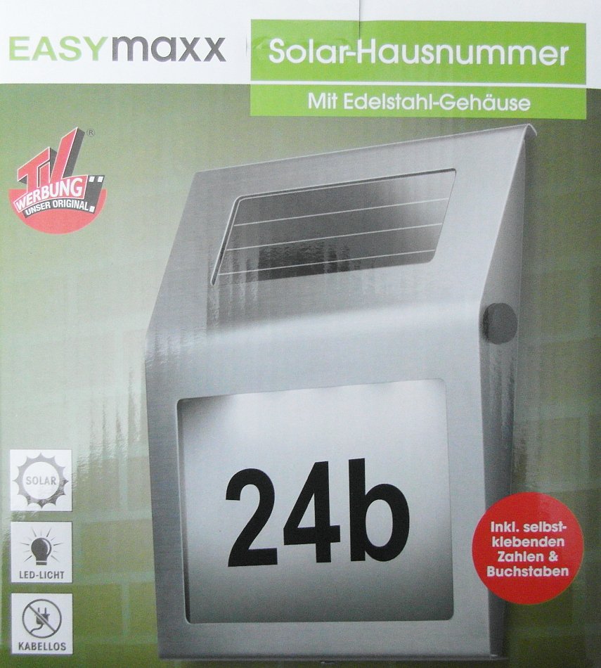 Easymaxx Solar Hausnummer Mit Edelstahl Gehäuse Neu