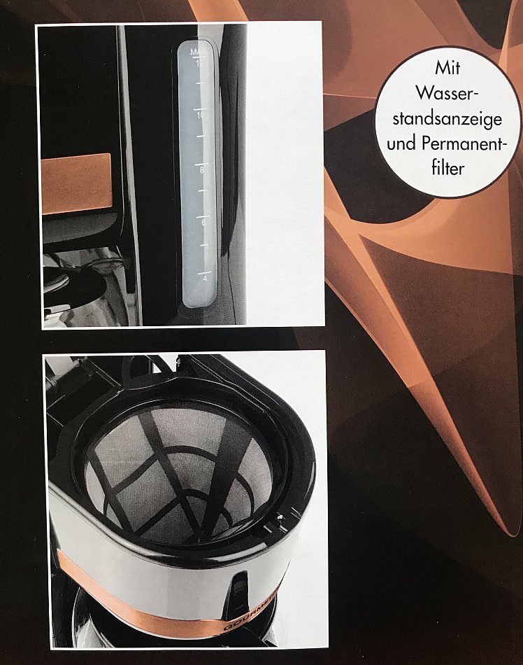 Gourmetmaxx Kaffeemaschine 1000 Watt mit 1,5 Liter Glaskanne modern Neu