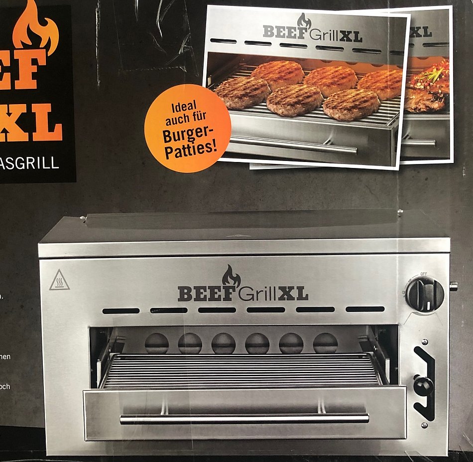 Gourmetmaxx BEEF Grill XL Oberhitze Gasgrill Für das Perfekte Steak Neu