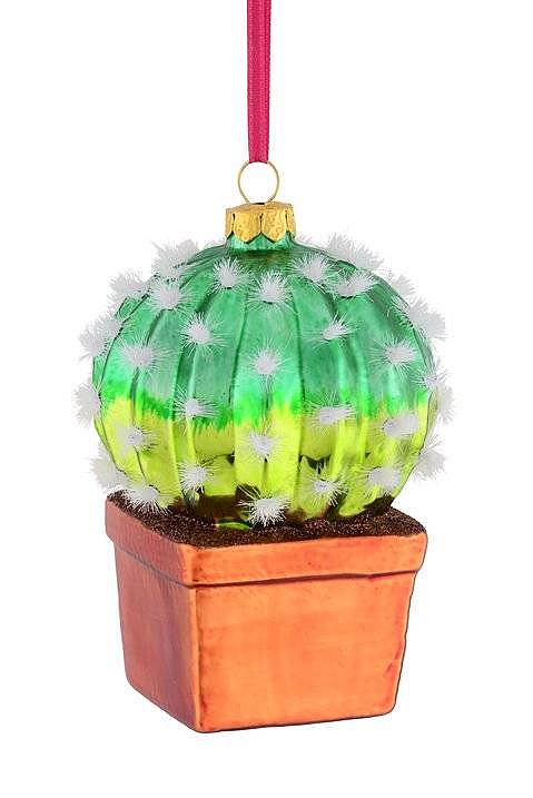 Gift Company Christbaumschmuck X-Mas KUGELKAKTUS IM TOPF M. GLITZER