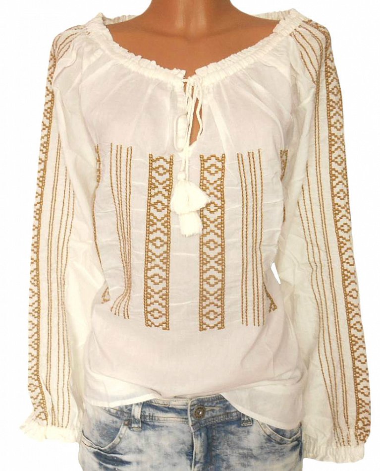 B64 42 46 ecru Schlupfbluse Stickerei Damen NEU RICK CARDONA Bluse GR