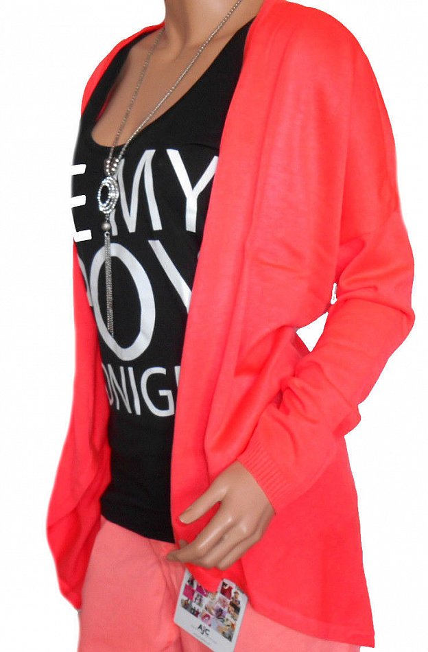 AJC Damen Longstrickjacke neon-orange