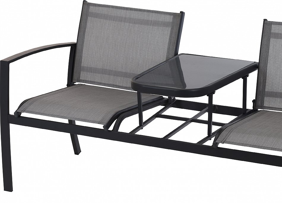 Gartenbank Parkbank Sitzbank Metall Gartenmöbel Anthrazit 144x59x74cm