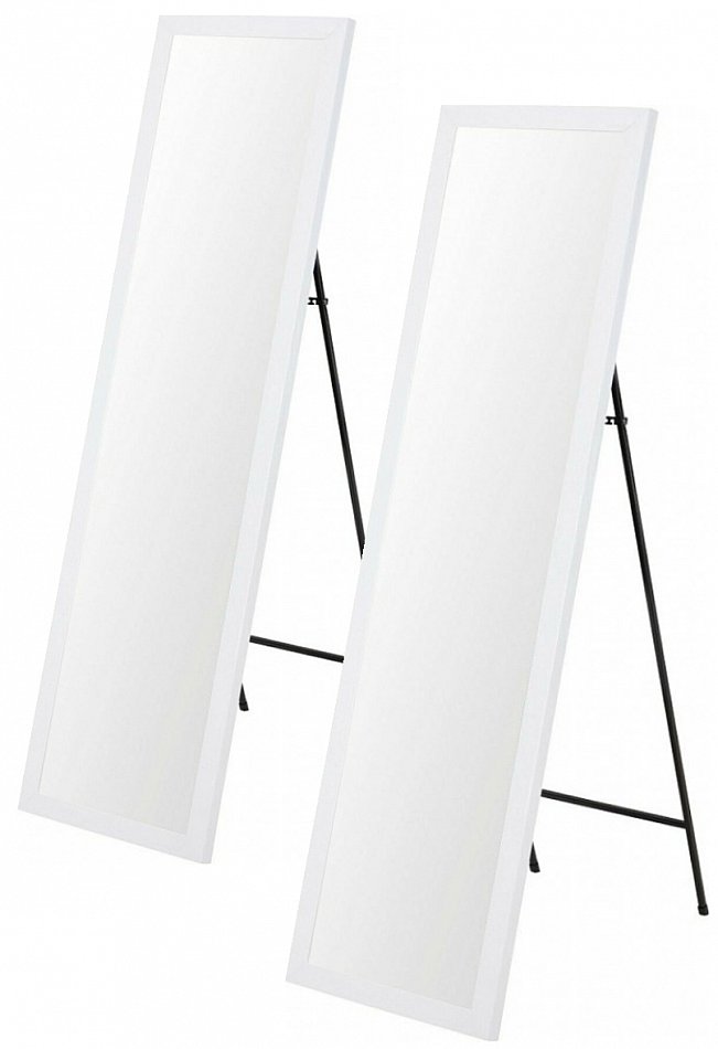 2x Spiegel Standspiegel Ganzkörperspiegel Ankleidespiegel stehend 125 cm Weiß