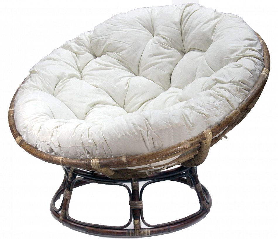 Papasan Papasansessel Korbsessel Ø 112cm XXL Rund 3 Tlg Rattan Handmade Natur
