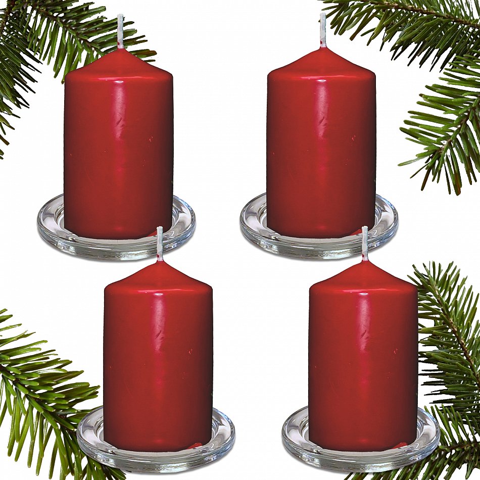 Kerzenständer Kerzenhalter Kerzenteller 2-6 Stk Glas Ø 10cm Adventskranz Advent