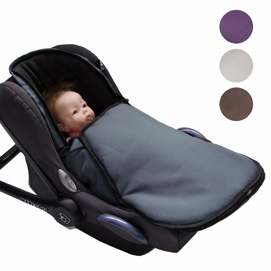 BAMBINIWELT Holzschlitten mit Winterfußsack Jogger Buggy Fleece UNI 90cm
