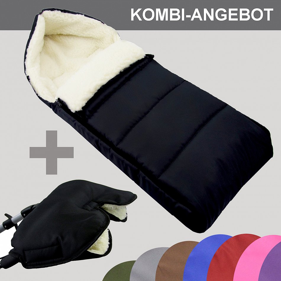 BAMBINIWELT Winterfu/ßsack Beige f/ür Jogger Buggy Schlitten FLEECE UNI 90cm