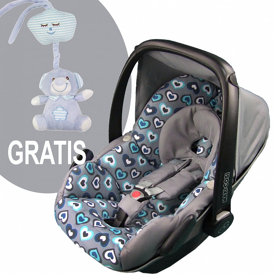 BAMBINIWELT Ersatzbezug Bezug für Babyschale Maxi-Cosi CabrioFix Pebble Herzen