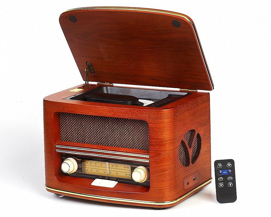 Retro Radio Holz mit CD Player USB Nostalgie Radio