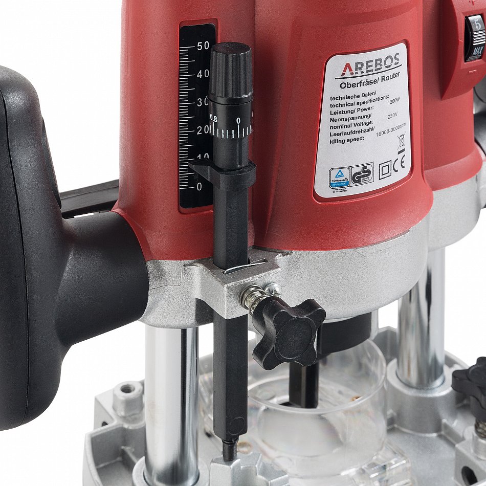 DELPHI Holz Oberfräse 980W Mit 15-teiligem Zubehör - 33000 U/min Elektro Fräsmaschine Mit Koffer