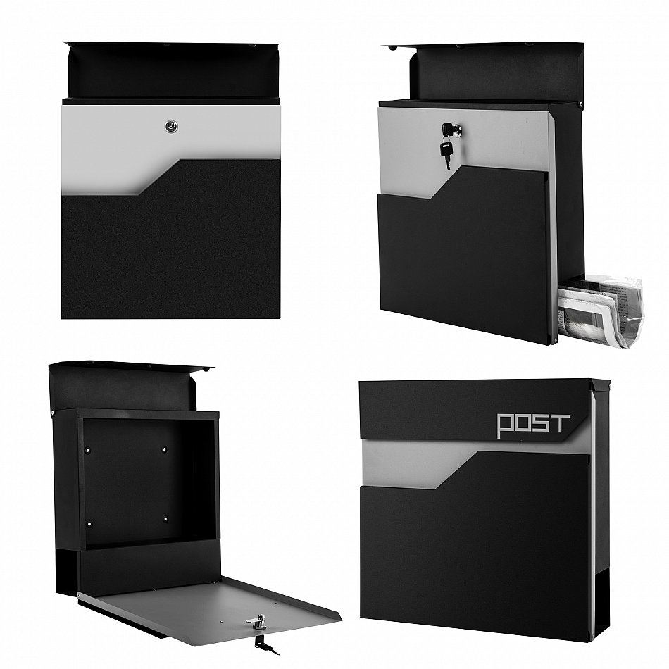 AREBOS Diseño Moderno Buzón Buzón de Pared Buzón Compartimento Para