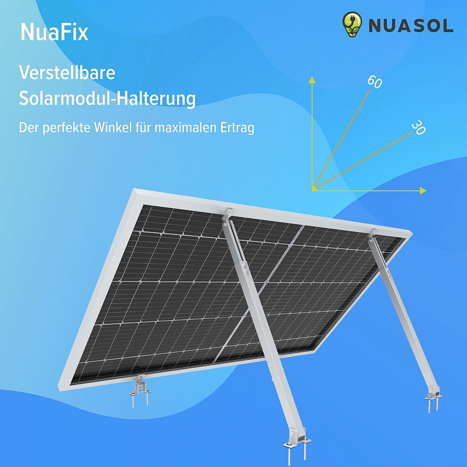 Solar-Montageset 0°–60° Neigbar – 52–104 Cm Ausziehbar, 2 Paar – Für Flachdach, Wand, Wohnmobil & Balkonkraftwerk