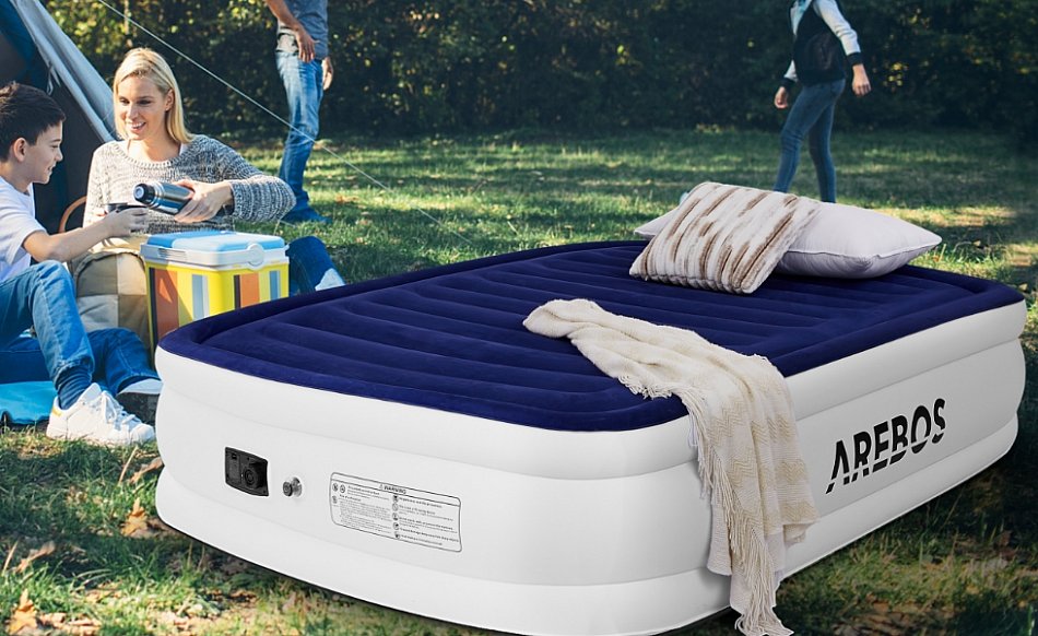 Cama inflable elevada cama de matrimonio doble individual colchón hinchable  - China Cama inflable y colchón de aire precio